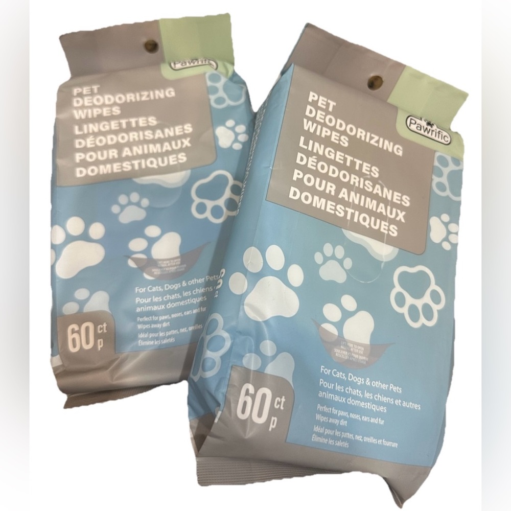 Pawrific Deodorizing Wipes for Dogs Cats and Pets 120 Count Pack of 2 New